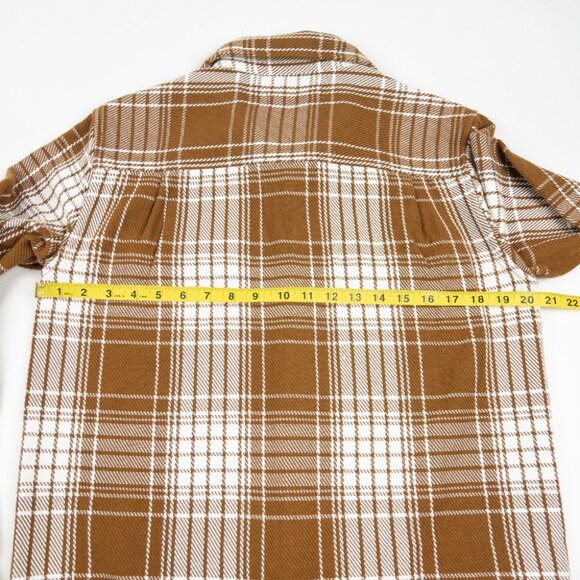 Outerknown Blanket Shirt Men's Small Heavyweight Flannel Orange Plaid Button-Up - Picture 13 of 14